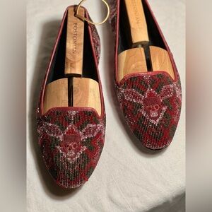 House of Harlow 1960 Women's Red Beaded Flats